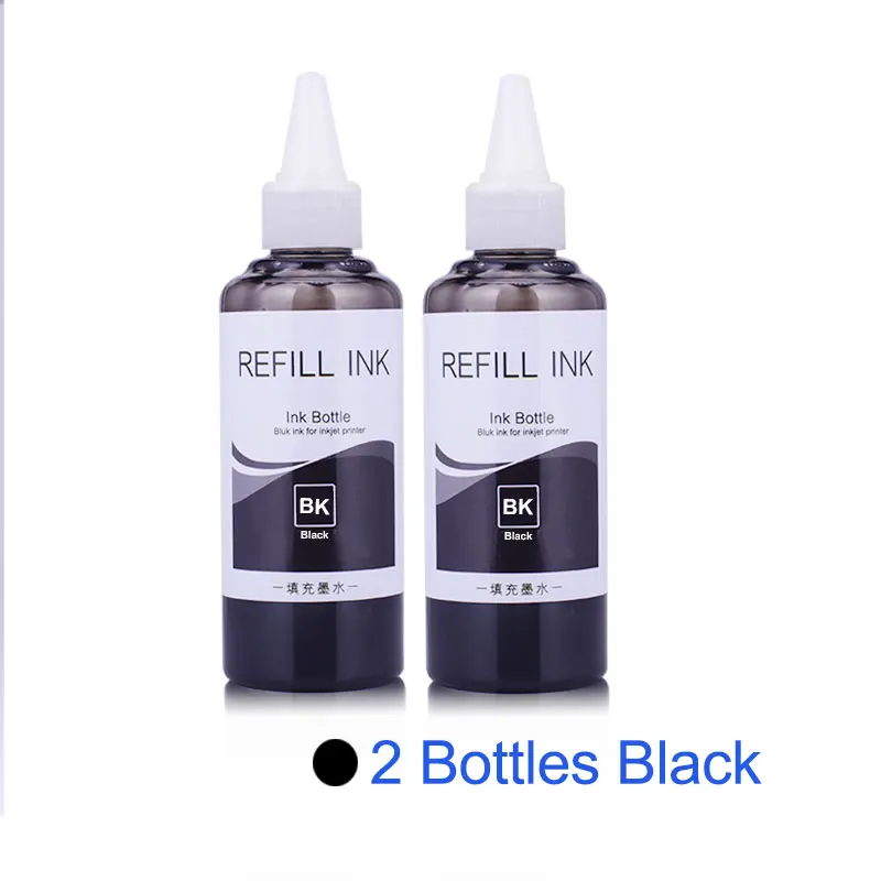 2 PCS - Black 100 мл/бутылка Высокое качество пигментные чернила для заправки совместимые для hp 178 364 564 655 920 932 933 950 951 952 953 954 955 принтер чернила - Цвет: 2 PCS - Black