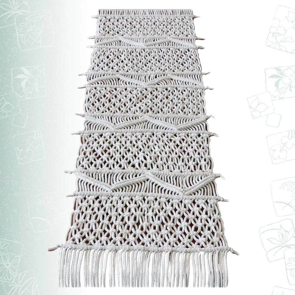 

Bohemian Style Table Mat Table Flag Knitted Tapestry Fashion Table Cloth White