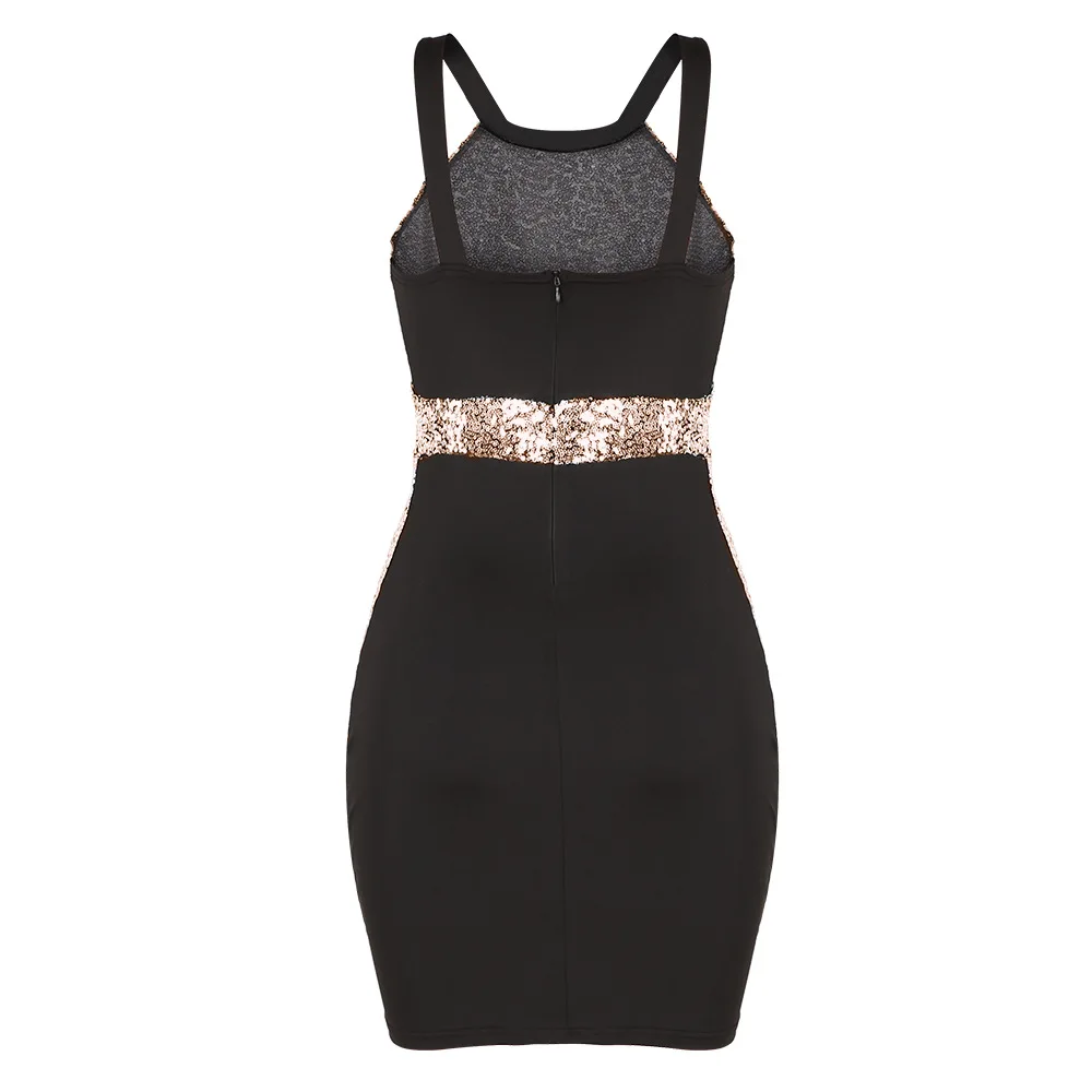 

Womens Sequins Halter Backless Short Dress Silver Paillette Bodycon Slim Sexy Clubwear Party Mini Dresses