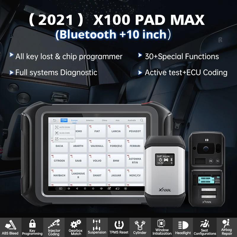 XTOOL X100 MAX OBD2 Диагностика всех систем 30 функциональных ключевых программирующих