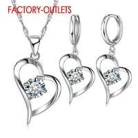 925 sterling silver bridal jewelry sets heart pattern romantic style cz crystal women girls engagement anniversary wholesale