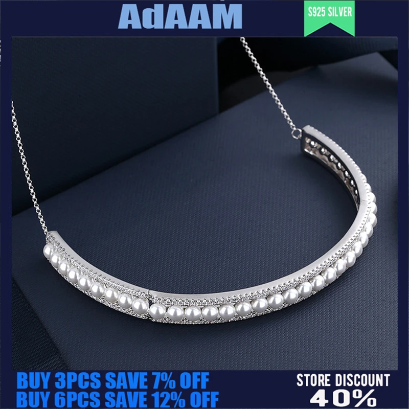 

S925 Sterling Silver Pearl Necklace Female Trend Elegant Temperament Adjustable Collar European And American Jewelry Wholesale
