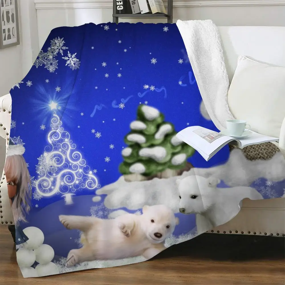

NKNK Brank рождественское одеяло s Bear тонкое одеяло симпатичное постельное белье Новогоднее одеяло s для кровати шерпа одеяло животное винтажно...