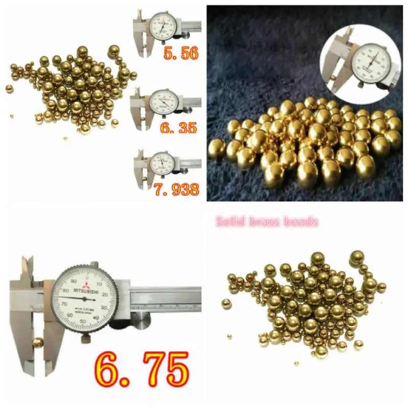 

10/100 pcs Solid metal brass beads smooth spherical shape, used for industrial fastener jewelry making .