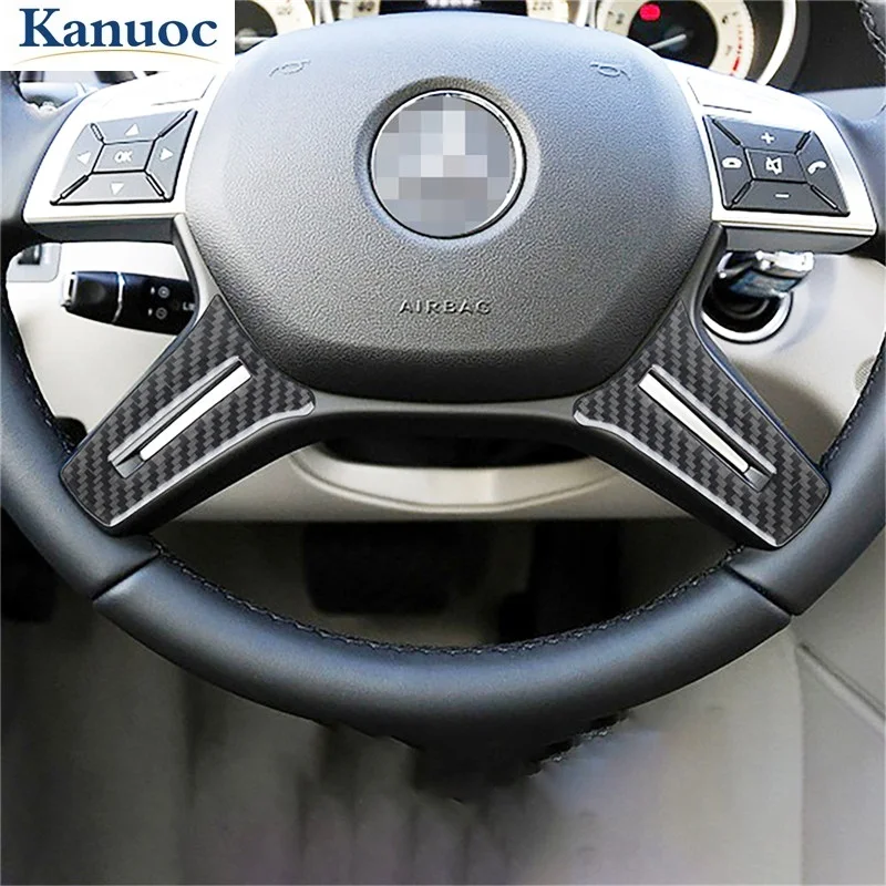 

Car Steering Wheel Panel Trim Decal For Benz W204 2011-2013 Carbon Fiber Sticker Styling Accessories