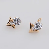 new ear needle crawler hook earrings for women surround auricle diagonal stud copper inlaid zircon piercing earrings