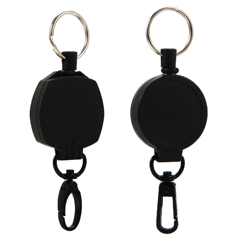 

H8WC Outdoor Camping Telescopic Key Chain Clip Wire Rope Retractable Ring Waist Belt Elastic Keychain