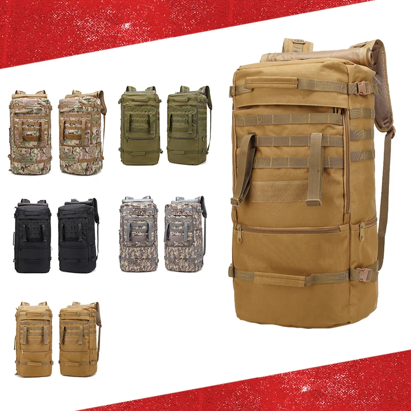 

Армейский военный тактический рюкзак большой вместимости 60 л, уличный водонепроницаемый рюкзак с мягкой спинкой, походный Тактический шту...