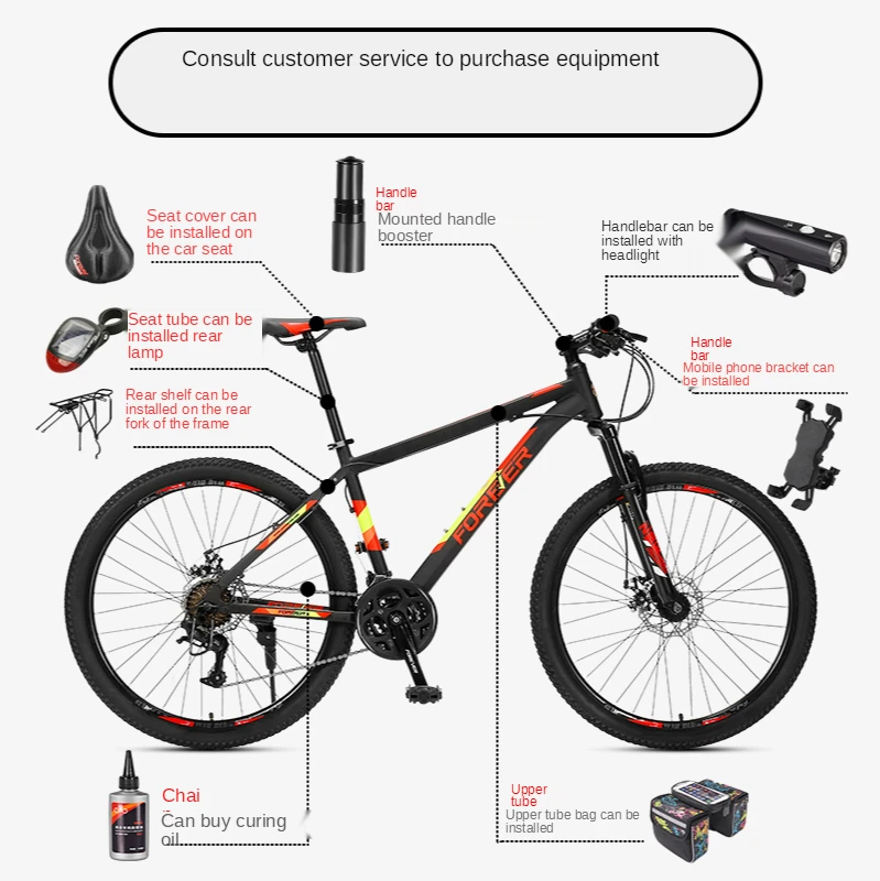 Горный велосипед из алюминиевого сплава 24 скорости 26 дюймов с передними и