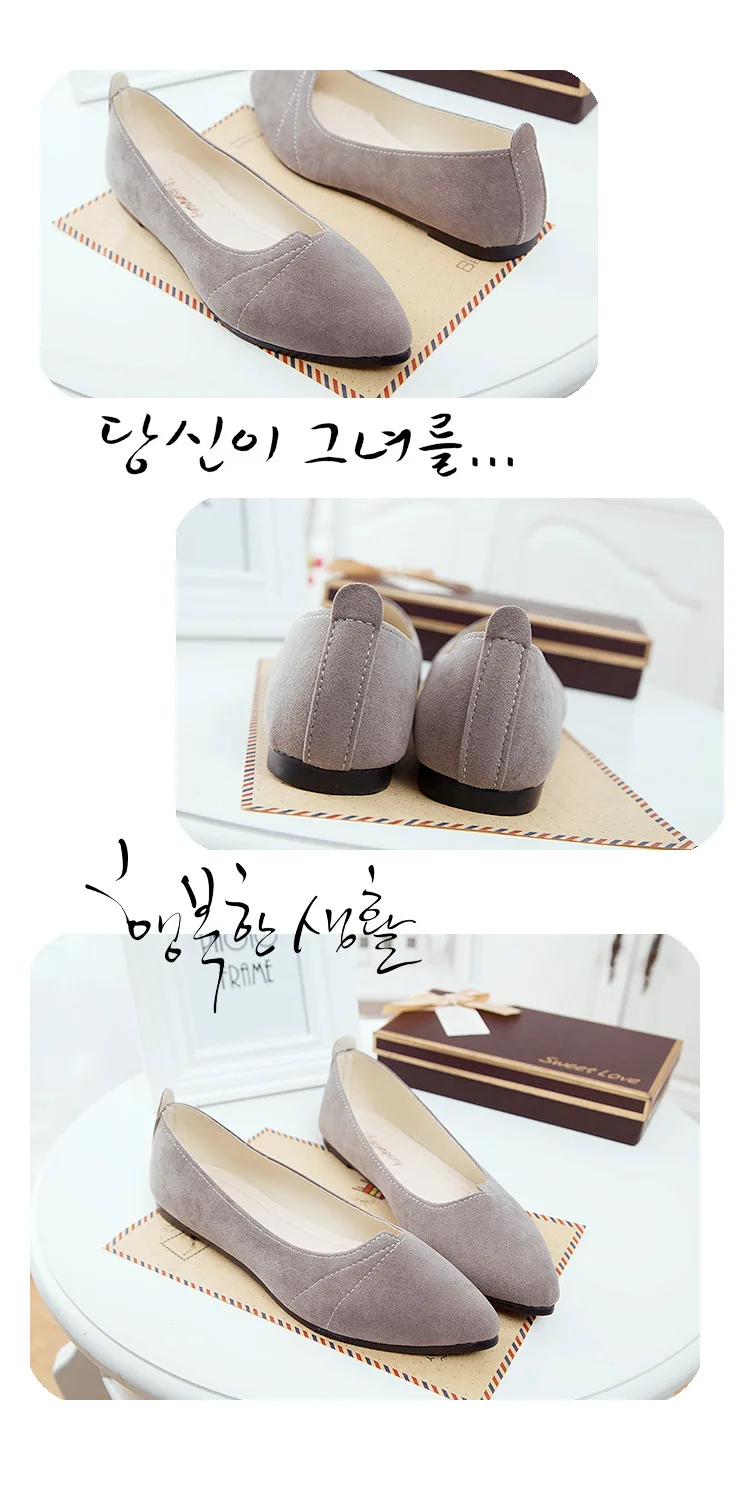 

Women Boat Shoes Flock Ballet Flats Female Spring Shoes For Work Cloth Flats Sweet Loafers Slip On Women Elegant Flat Shoes