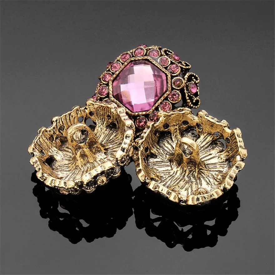 17/23 мм восьмиугольные пуговицы Стразы в стиле ретро украшение для одежды из