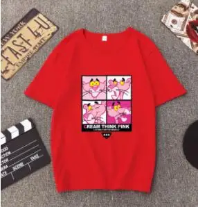 Розовая пантера футболка мягкая игрушка Для женщин хип хоп Харадзюку из хлопка с