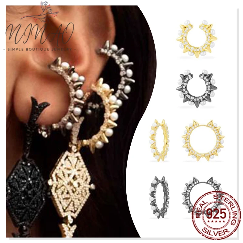 

Серьги из серебра 925 пробы с цирконом и жемчугом, модные ювелирные украшения для девочек, новый праздничный подарок, для вечерние, высокое ка...