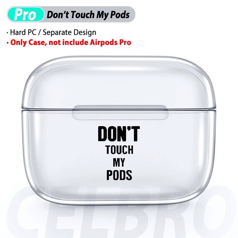 Прозрачный чехол-накладка для AirPods Pro, Жесткий ПК, Cristal, милый мультяшный протектор для наушников Air Pod Pro 3, чехол для AirPods Box - Цвет: Letters