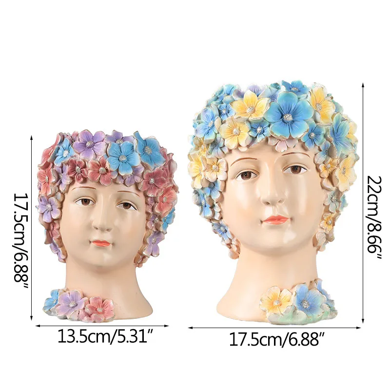

Strongwell Living Room Decoration Furnishings Creative Flower Head Sculpture Multifunction Flower Arrangment Sundries Holder