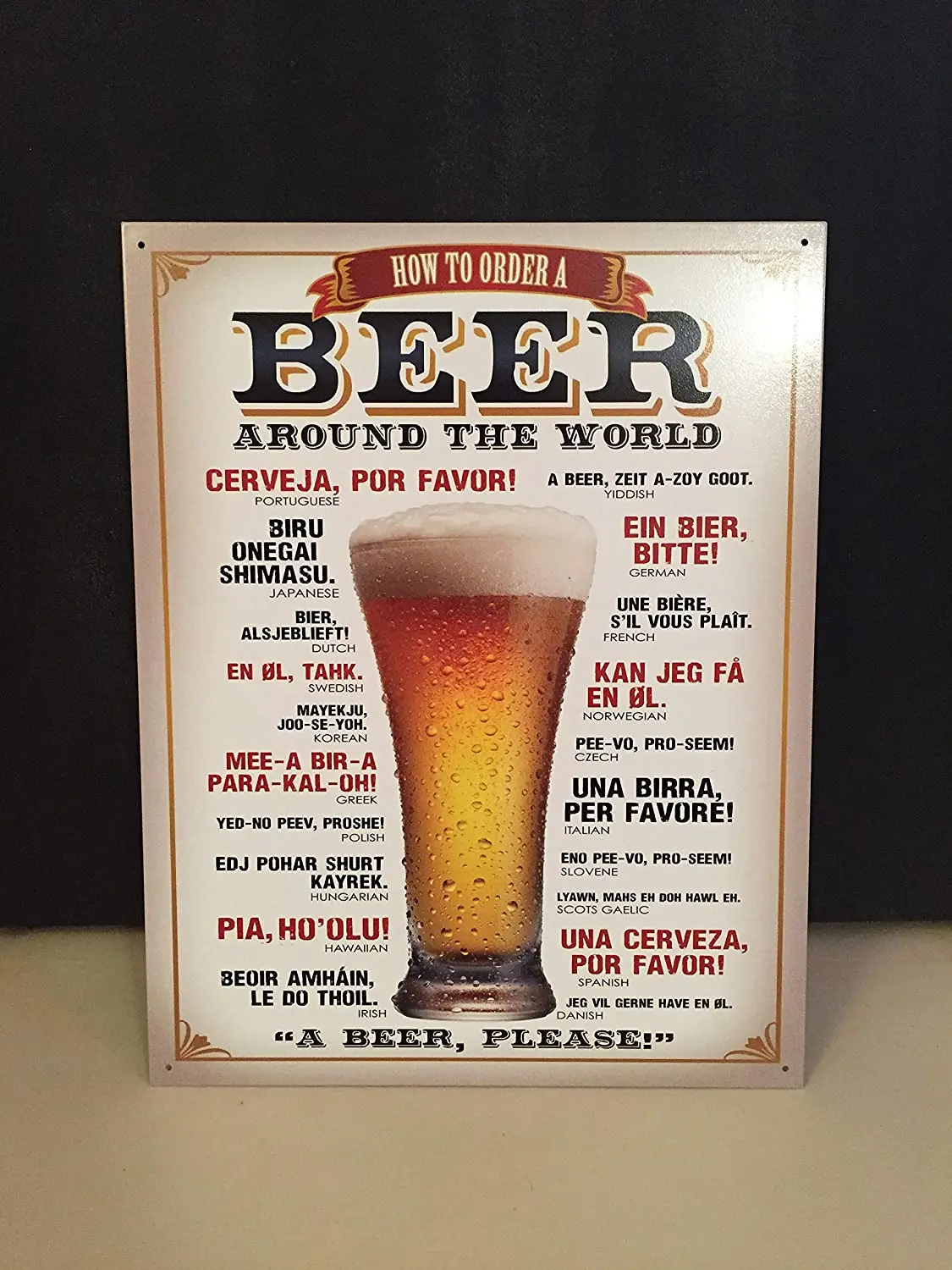 

Diuangfoong Beer Around The World Vintage Reproduction Metal Sign 12" x 8"