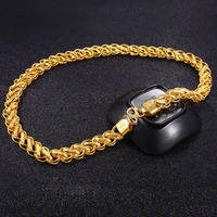 hiphop men party 22k yellow gold fine necklace for unisex link chain fine colgantes de bizuteria kolye bijoux colgante jewelry