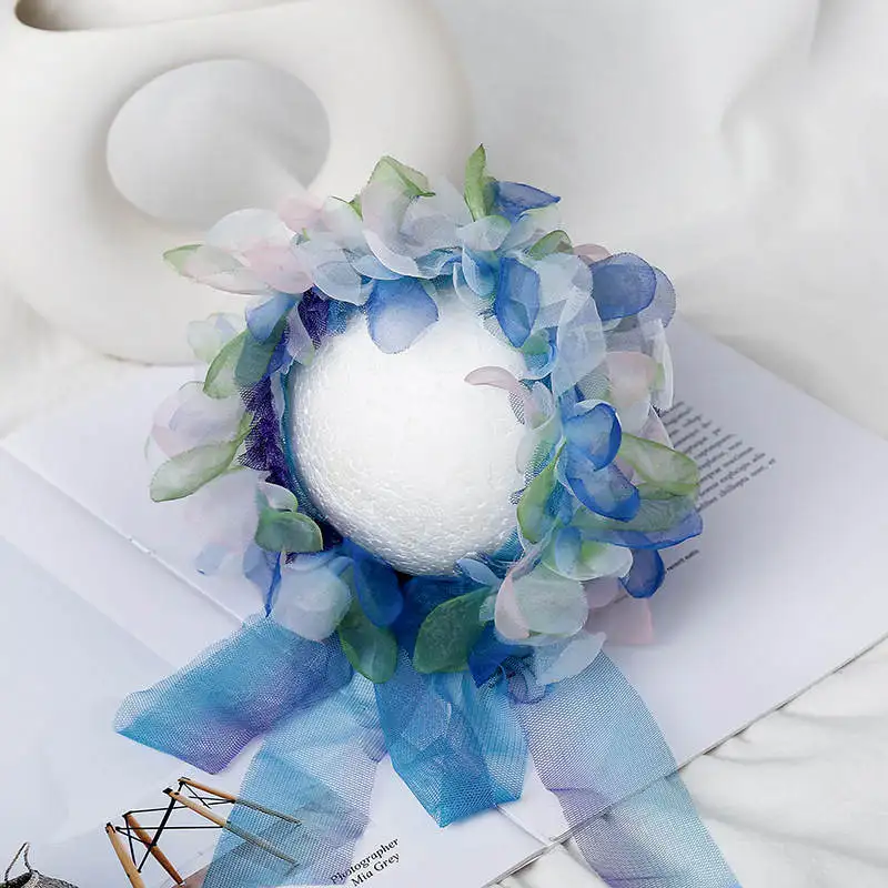 21 Newborn Photography Props Baby Girl Lace Princess Hats Handmade Flower Infant Caps - Цвет: 21