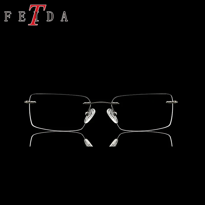 Оправа для очков без оправы FEIDA из чистого титана мужчин и женщин оправа с памятью