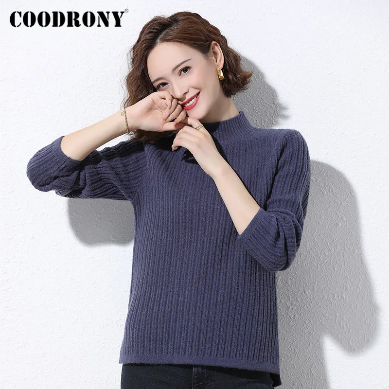 

COODRONY Brand Autumn Winter Solid Color Soft Warm Jumpers Women 2020 Streetwear Fashion Knitted Turtlneck Sweaters Female W1191