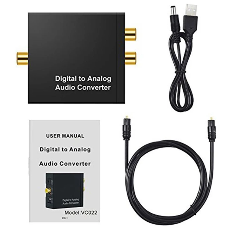 

Портативный коаксиальный Оптический Преобразователь с разъемом 3,5 мм, преобразователь цифрового аудиосигнала в аналоговый AUX RCA L/R, усилите...