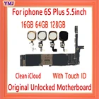 Заводская разблокированная материнская плата для iPhone 6s Plus, полностью протестированная для iPhone 6s plus, логическая плата сбез платы Touch ID