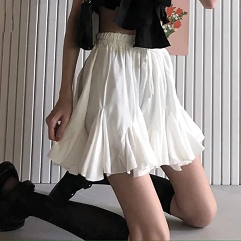 

2021 Skirts Women Solid Minimalist Leisure Summer All-match Student Korean Style Elegant Streetwear Chic College