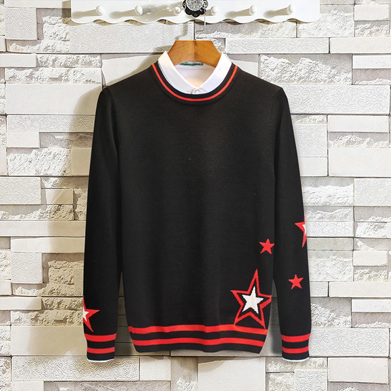 Sweter Masculino зимние изделия вязание без подкладки верхняя одежда пятиконечная
