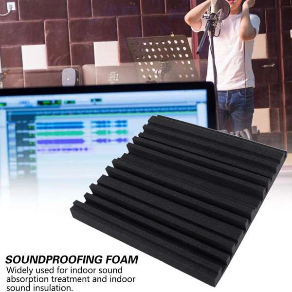 

12PCS Absorption Foam Panels-Broadband Sound Absorber - Periodic Groove Structure Soundproof Foam for Acoustic Studio