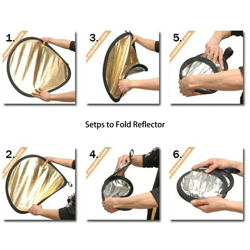 60cm Collapsible Reflector Portable Round Eye Light Gold Silver Diffuser for Outdoor Studio Photo Vlog Soft Photography Lighting |