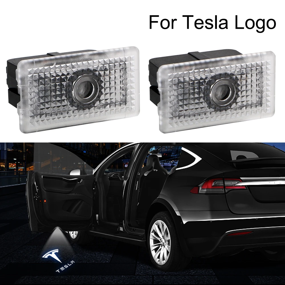 

Nano Decorative Signal Lamp For Tesla Model 3 Model X Model S Auto Accessories Welcome Light Car LED 3D Logo Shadow Light