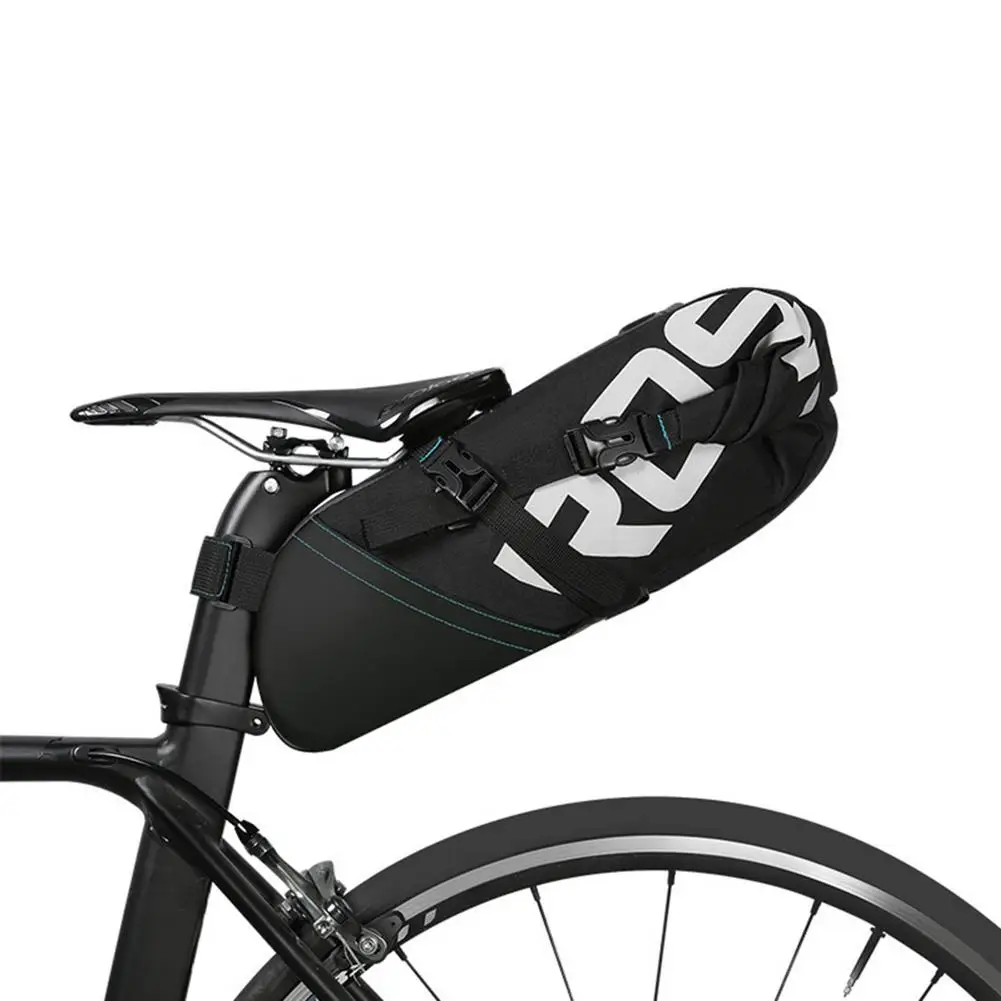 

Bike Waterproof Bicycle Saddle Bag Reflective Large Capacity Foldable Tail Rear Bag Cycling MTB Trunk Pannier Black