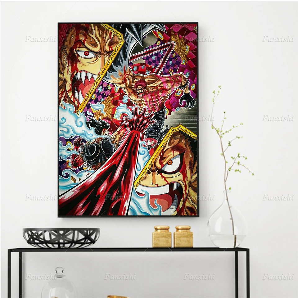 

Abstract Anime Luffy One Piece Posters Painting Wall Art Prints Canvas Modular Pictures Boy's Living Room Home Decor Unique Gift