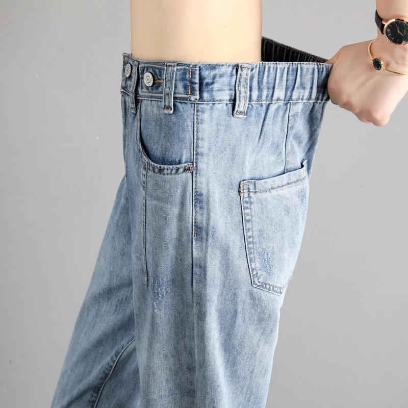 

Women's jeans 2021 autumn new simple casual Korean loose harem pants all-match slim straight-leg pants