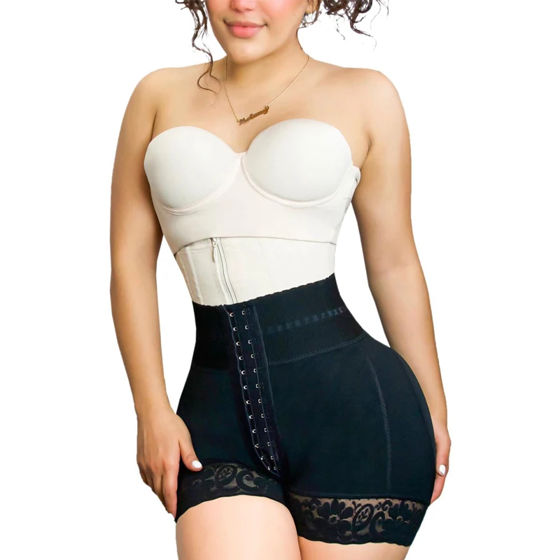 Shapewear High Waist Guitar Short BBL Front Closure for Compression Adjustment Butt Lifter Fajas Shapers