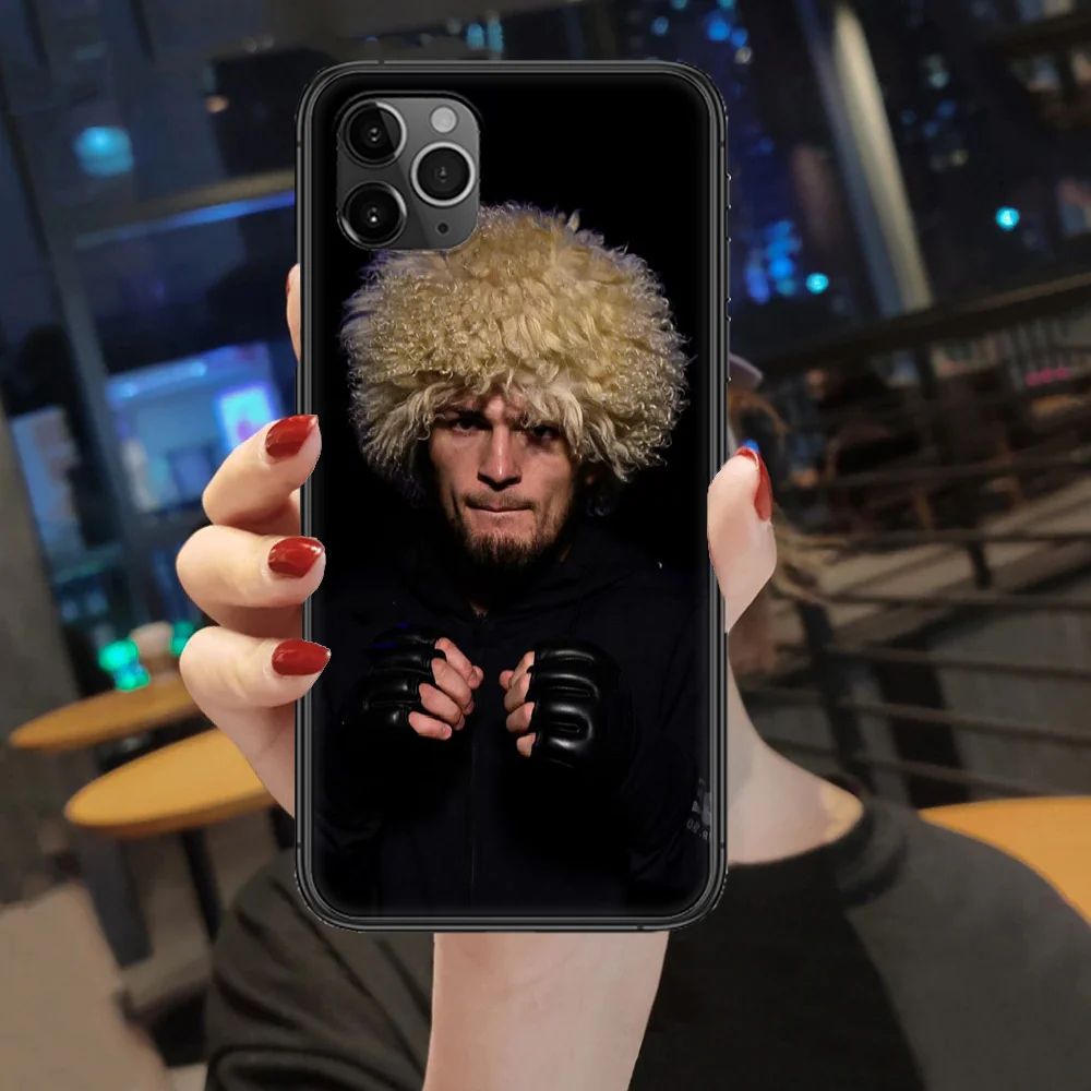

Khabib Nurmagomedov Fighting Phone Case Cover Hull For iphone 5 5s se 2 6 6s 7 8 12 mini plus X XS XR 11 PRO MAX black tpu Etui