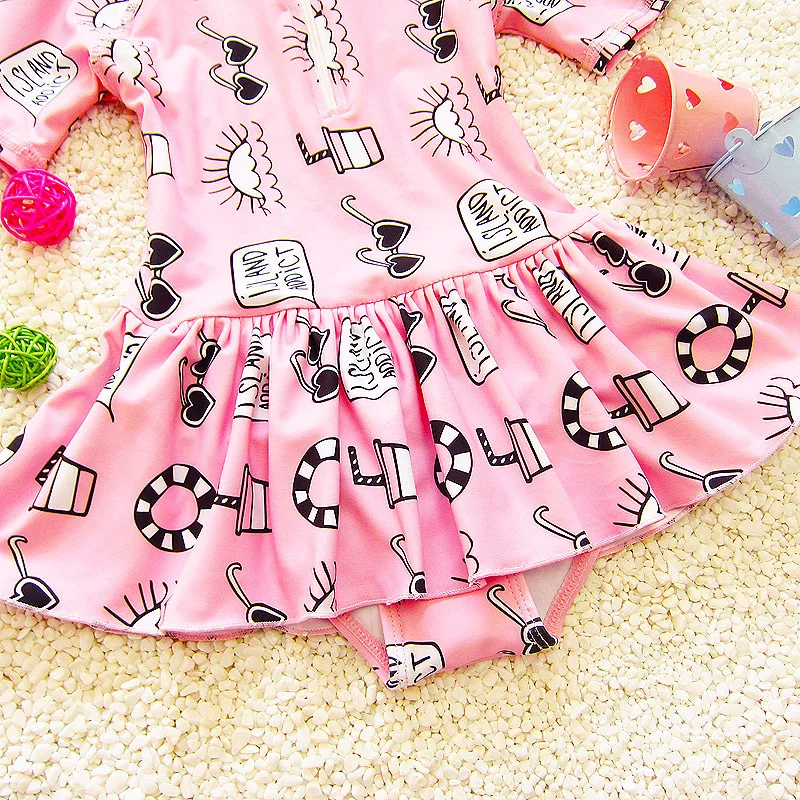 От 2 до 9 лет детский купальник Пляжное Платье для девочек Корейский стиль