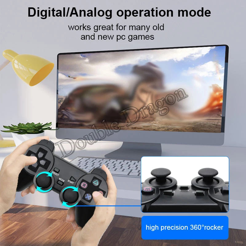 

Joystick Blutooth Controller For Playstation 2 JoypadTransparent Color Game Controller For PS2 Wireless gamepad
