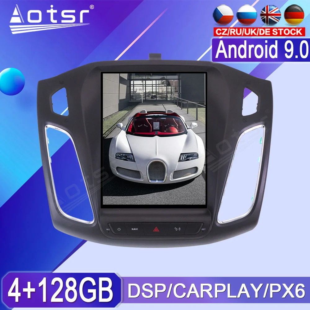 

128G For Ford Focus 2012 - 2018 Android Radio Tape Recorder Car Multimedia Player Stereo Head Unit PX6 Tesla GPS Navi Auto Audio