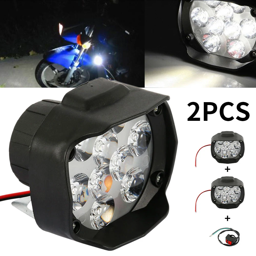 2 шт. светодиодный внешний головной светильник для мотоцикла противотуманный
