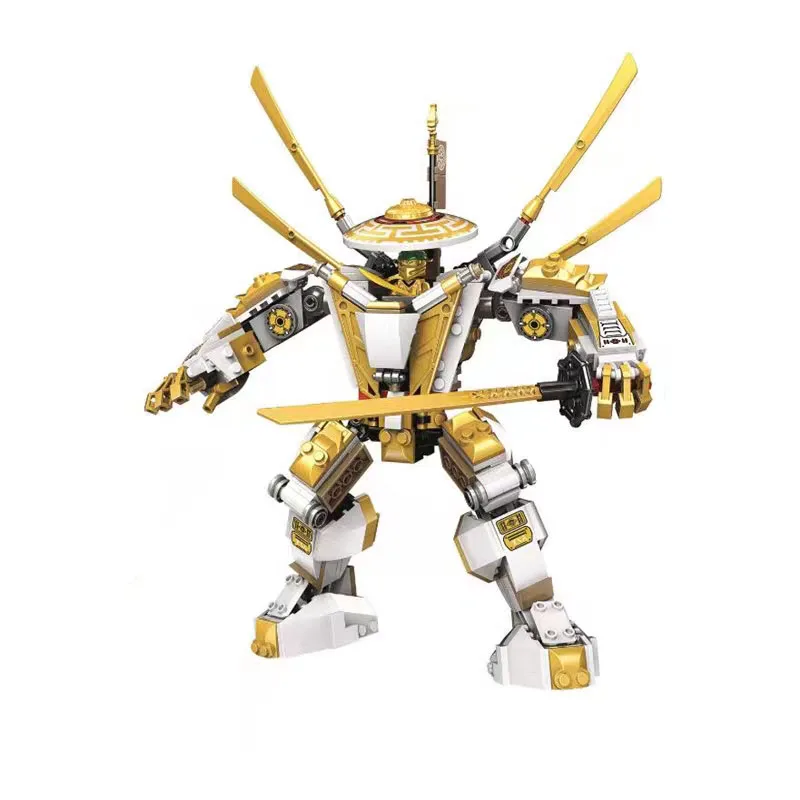 

2021 New 517pcs Golden Mech Titan Robot Model set Building Blocks 71702 goes Kids Toy Bricks birthday gift