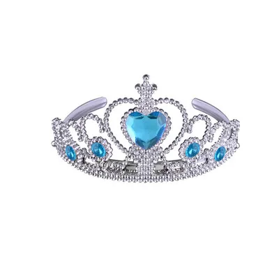 blue 1 шт модные аксессуары диадема для девушки корона многоцветная корона принцессы из страз пластик Серебряный цветной головной убор - Цвет: blue