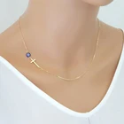Модное женское ювелирное ожерелье Zuowen с маленьким крестом, ожерелье синего сглаза, массивное ожерелье, подарок на Хэллоуин XL851