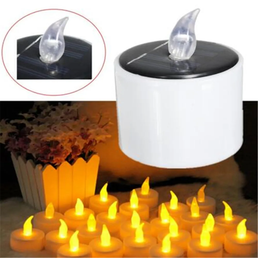 Светодиодная Солнечная Ночная лампа светодиодная Электронная свеча батарея