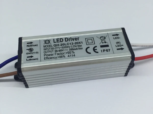 Бесплатная доставка водонепроницаемый светодиодный драйвер 20 Вт фонарь 12-20x1W 350mA