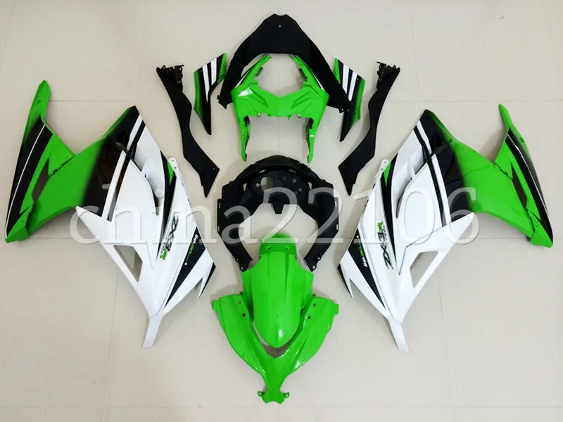 

Комплект обтекателей для мотоцикла из АБС-пластика, подходит для KAWASAKI Ninja 300 2013 --- 2019 EX300 13 14 15 16 17 18, комплект кузова белого и зеленого цвета