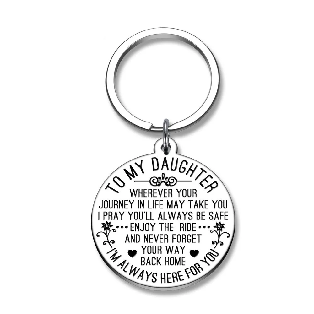 

To My Son Daughter Keychain I PRAY YOU'LL ALWAYS BE SAFE Key Chain Charm Love Pendant Jewelry Keyring Gift From Dad Mom