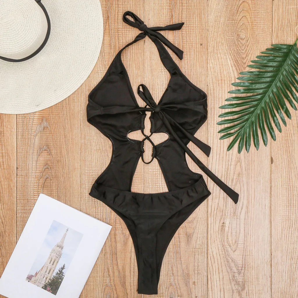 Новинка дизайнерский женский бандажный бикини купальный костюм Одноцветный