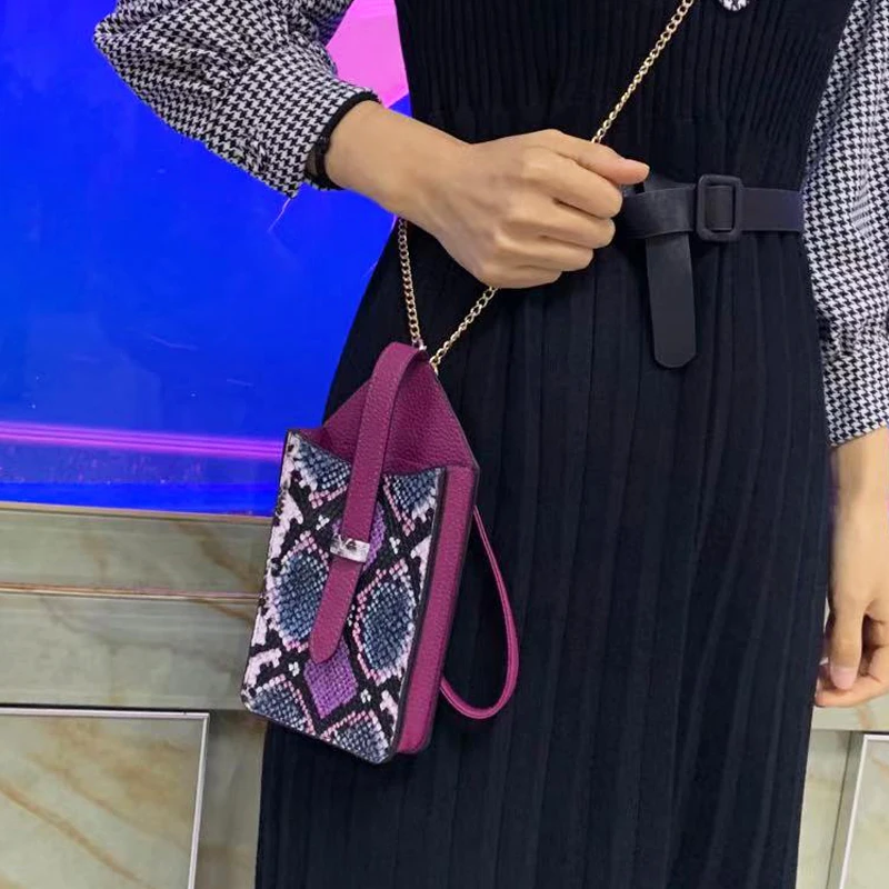 Модная Сумка клатч со змеиным узором сумка на плечо для телефона кошелек карт