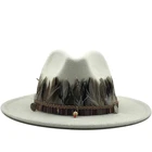 Шляпа-федора шерстяная, мужская, женская, зимняя, осенняя, с широкими полями